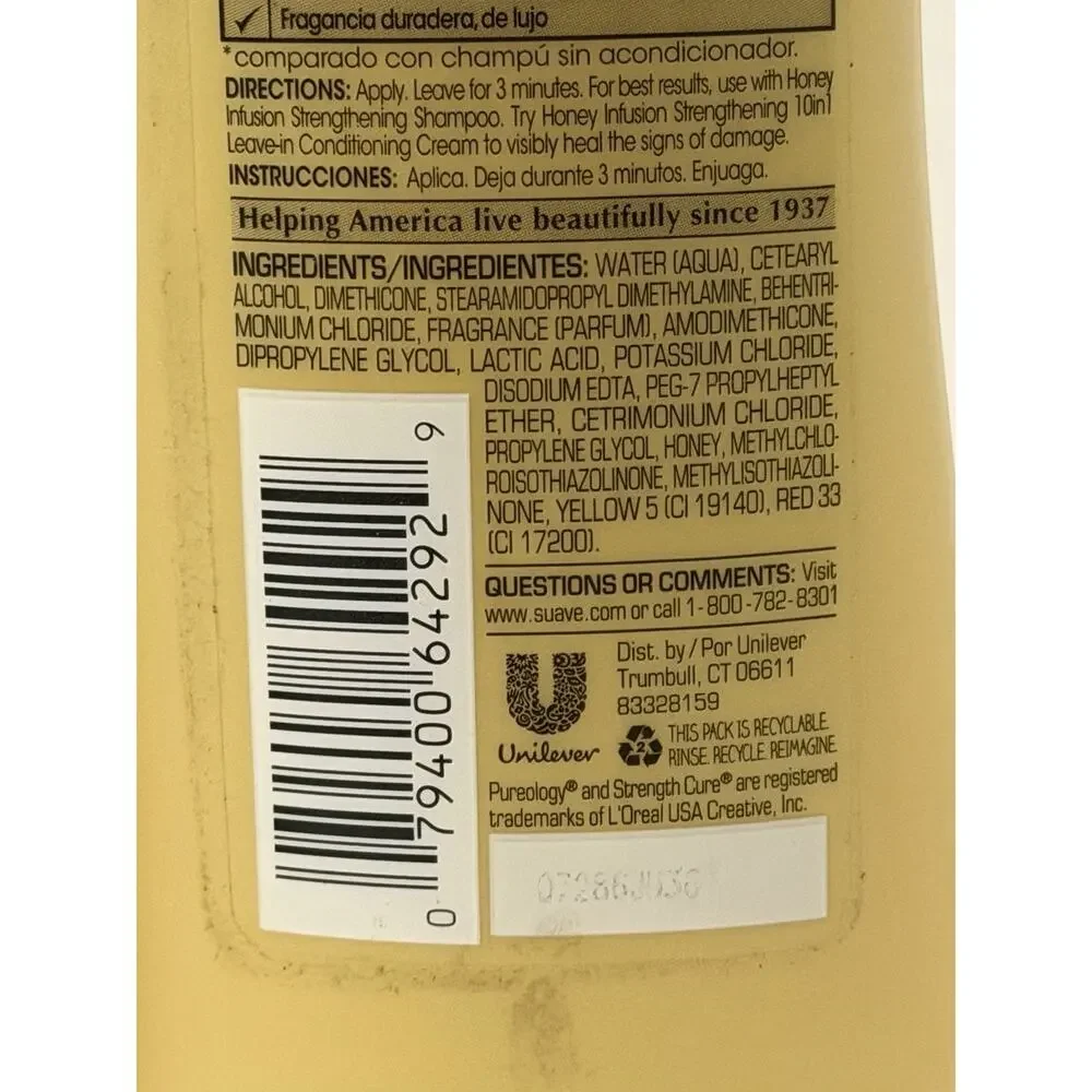 Lot Of 2 SUAVE HONEY INFUSION STRENGTHENING CONDITIONER FOR NORMALWEAK HAIR